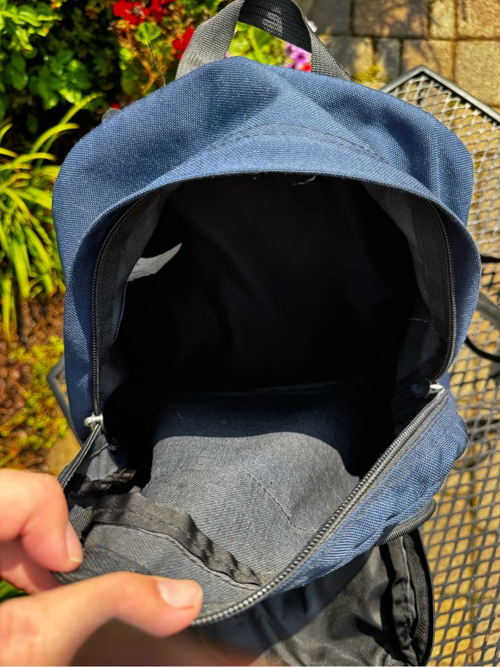 Vintage 90s L.L. Bean Dark Navy Canvas Daypack Backpack